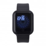 Smartwatch multifonction sans fil, bracelet réglable et USB couleur noir troisième vue