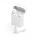 Écouteurs sans fil avec microphone couleur blanc troisième vue