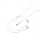 Écouteurs avec microphone et 2 paires d'embouts en silicone couleur blanc quatrième vue
