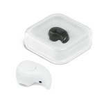 Écouteurs publicitaires Bluetooth dans une boîte couleur blanc avec étui