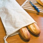 Sac à pain en coton personnalisable le logo couleur naturel troisième vue