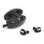 Écouteurs sans fil avec boîte de chargement couleur argenté troisième vue