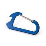 Porte-clés avec mousqueton et décapsuleur couleur bleu