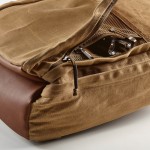 Sac à dos en coton recyclé à revêtement en cire 230 g/m² couleur camel troisième vue
