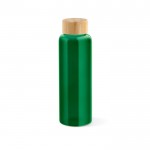 Gourde en verre à bouchon étanche en bambou 490 ml couleur vert