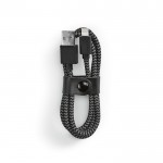 Câble de charge de 1m en RPET, connecteur USB-A et Lightning couleur noir deuxième vue