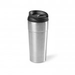 Mug isotherme en inox recyclé à couvercle coulissant 410 ml couleur argenté