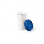 Mug isotherme en céramique à emporter avec couvercle 290 ml couleur bleu