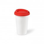 Mug isotherme en céramique à emporter avec couvercle 290 ml couleur rouge deuxième vue