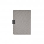 Conférencier A5 magnétique en RPET à pochette tablette couleur gris foncé vue arrière