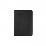 Porte-documents A5 zippé en cuir synthétique avec bloc-notes couleur noir vue frontale