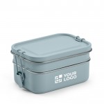Lunch box double en acier inoxydable recyclé à boucles 1,05L vue principale