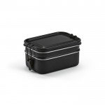 Lunch box double en acier inoxydable recyclé à boucles 1,05L couleur noir
