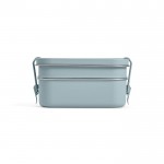 Lunch box double en acier inoxydable recyclé à boucles 1,05L couleur bleu chiné quatrième vue