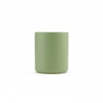 Mug en céramique à finition mate élégante sans anses 210 ml couleur vert chiné vue frontale