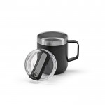 Mug en acier inoxydable recyclé à clapet rotatif 350 ml couleur noir deuxième vue