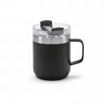 Mug en acier inoxydable recyclé à clapet rotatif 350 ml couleur noir