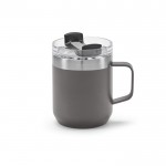 Mug en acier inoxydable recyclé à clapet rotatif 350 ml couleur gris
