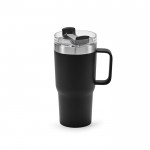 Mug isotherme en inox recyclé à clapet rotatif 490 ml couleur noir