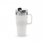 Mug isotherme en inox recyclé à clapet rotatif 490 ml couleur blanc
