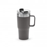 Mug isotherme en inox recyclé à clapet rotatif 490 ml couleur gris