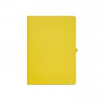 Carnet A4 ligné à couverture rigide en papier recyclé couleur jaune foncé vue frontale