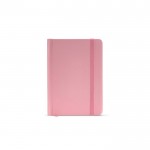Carnet A6 ligné à couverture rigide en papier recyclé couleur rose vue frontale