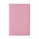 Carnet A5 à pages lignées et couverture en carton recyclé couleur rose vue frontale