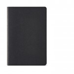 Carnet A5 à pages lignées et couverture en carton recyclé couleur noir vue frontale