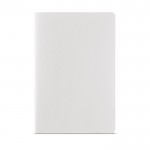 Carnet A5 à pages lignées et couverture en carton recyclé couleur blanc vue frontale