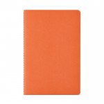 Carnet A5 à pages lignées et couverture en carton recyclé couleur orange vue frontale