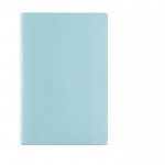 Carnet A5 à pages lignées et couverture en carton recyclé couleur bleu pastel vue frontale