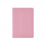 Carnet A6 à pages lignées et couverture en carton recyclé couleur rose vue frontale