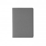 Carnet A6 à pages lignées et couverture en carton recyclé couleur gris vue frontale
