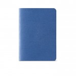 Carnet A6 à pages lignées et couverture en carton recyclé couleur bleu roi vue frontale