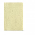 Carnet A5 à couverture souple issue d'enveloppes de maïs couleur jaune vue frontale