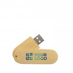 Clé USB en bois personnalisable avec zone d'impression