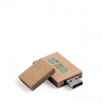 Clé USB naturelle en carton recyclé avec zone d'impression