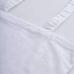 Sac de courses en coton recyclé à anses longues 140 g/m² couleur blanc deuxième vue