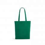 Sac en coton et polyester recyclés à anses longues 280 g/m² couleur vert vue frontale