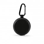 Haut-parleur sans fil à grille personnalisable et mousqueton couleur noir troisième vue