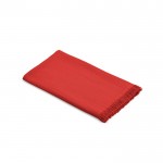 Serviette de plage à franges 80x180cm, coton recyclé 250g/m² couleur rouge
