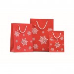 Petit sac avec flocons de neige couleur rouge deuxième vue thématique