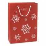 Grand sac de Noël avec flocons couleur rouge deuxième vue principale
