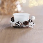 Bougeoir avec couronne pour Noël couleur blanc image d'ambiance principale