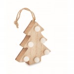 Árbol colgante navideño de madera con luces LED couleur bois