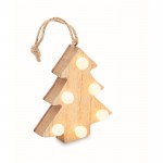 Árbol colgante navideño de madera con luces LED couleur bois deuxième vue