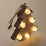 Árbol colgante navideño de madera con luces LED couleur bois cinquième vue photographique