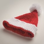 Gorro navideño de acrílico elástico suave con puño y borla couleur rouge troisième vue photographique