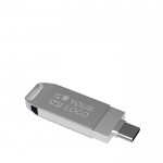 Clé USB 3.0 double connexion USB / USB-C avec zone d'impression